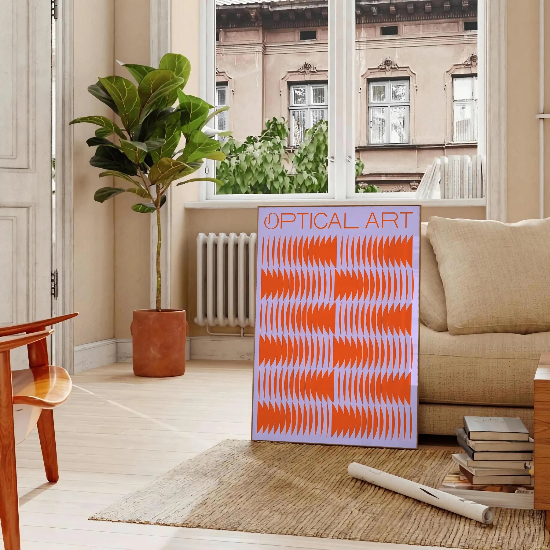vibrant fusion orange blue modern art poster stunning piece wall bold touch space perfect gift lovers decor eye artwork available frame