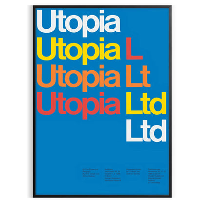 space Utopia Modern Art Poster vibrant blend yellow blue captivating wall piece creativity inspiration room gift lovers